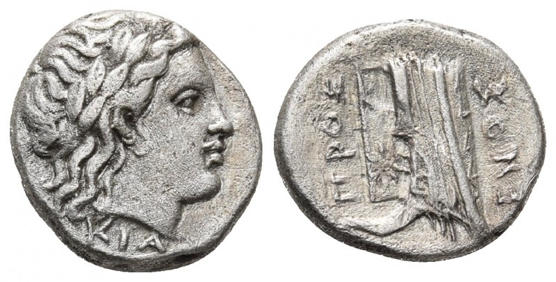 Bithynia, Kios, ca. 350-300 BC, AR hemidrachm
Laureate head of Apollo facing rig...