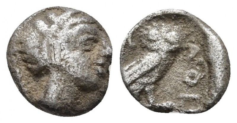 Attica, Athens, classical period, ca. 454-404 BC BC, AR obol
Helmeted head of At...