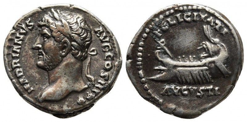 Hadrianus 117-138 AD, AR denarius, Rome Mint, ca. 131-138 AD.
Laureate head of H...