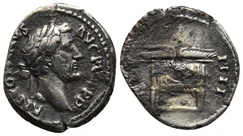 Antoninus Pius 138-161 AD, AR denarius, Rome Mint, ca. 145-161 AD.
Laureate head...