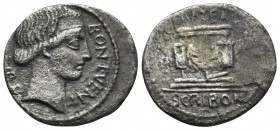 L. Scribonius Libo, AR denarius , Rome Mint, 62 BC.
Head of Bonus Eventus right, behind LIBO, in front BON EVENT
Decorated Puteal Scribonianum. PVTEAL...
