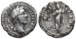 Antoninus Pius 138-161 AD, AR denarius, Rome Mint, ca. 152-153 AD.
Laureate head of Antoninus Pius right
Vesta standing left, holding simpulum and pal...