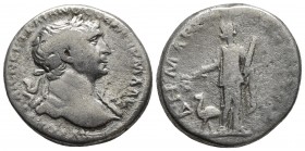Arabia, Traianus 98-117 AD, AR tetradrachm , uncertain mint (Bostra?), ca. 111 AD.
Laureate bust of Traianus with aegis right
Arabia standing left, ho...