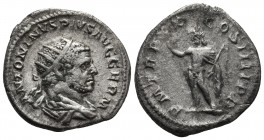 Caracalla 198-217 AD, AR antoninianus, Rome Mint ca. 217 AD
Radiated, draped and cuirassed bust of Caracalla, seen from the back, right
Sol standing l...