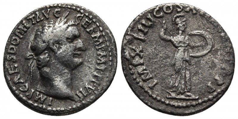 Domitianus 81-96 AD, AR denarius, Rome Mint, 88 AD., 
Laureate head of Domitianu...