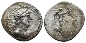 Cappadocia, Hadrianus 117-138 AD, AR hemidrachm, Caesarea Mint, year 4, ca. 119/120 AD
Laureate bust of Hadrianus right, with drapery on far shoulder
...