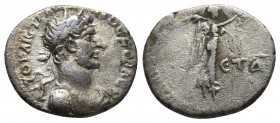Cappadocia, Hadrianus 117-138 AD, AR hemidrachm, Caesarea Mint, year 4, ca. 119/120 AD
Laureate, draped and cuirassed bust of Hadrianus right
Nike wal...