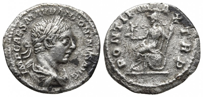 Elagabalus 218-222 AD, AR denarius , Rome Mint, ca. 218 AD.
Laureate, draped and...