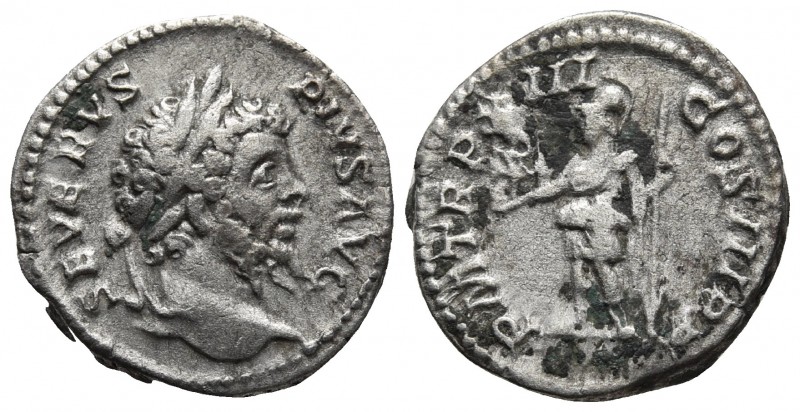 Septimius Severus 193-211 AD, AR denarius, Rome Mint, ca. 205 AD.
Laureate head ...