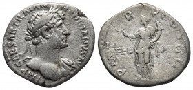 Hadrianus 117-138 AD, AR denarius, Rome Mint, ca. 118 AD.
Laureate bust of Hadrianus with drapery on the far shoulder right
Felicitas standing left, h...