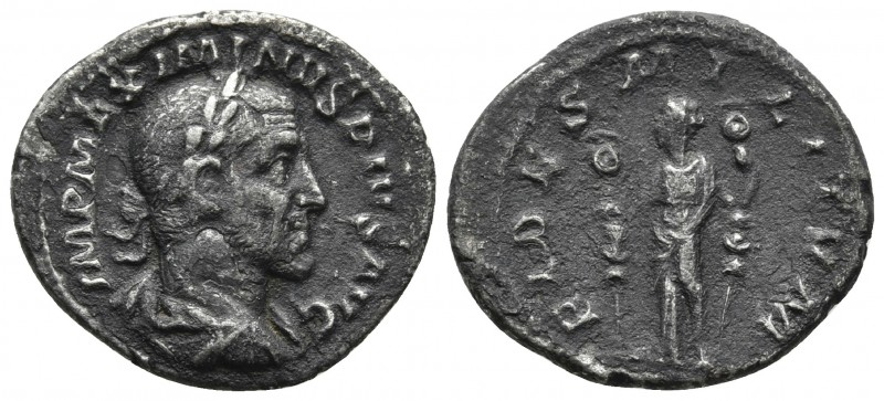 Maximinus I 235-238 AD, AR denarius, Rome Mint, ca. 235-236 AD.
Laureate, draped...