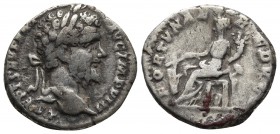 Septimius Severus 193-211 AD, AR denarius, Rome Mint, ca. 196-197 AD.
Laureate head of Septimius Severus right
Fortuna seated left, holding rudder on ...