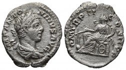 Elagabalus 218-222 AD, AR denarius, Rome Mint, ca. 219 AD.
Laureate, draped and cuirassed bust of Elagabalus, seen from behind, right
Fortuna seated l...