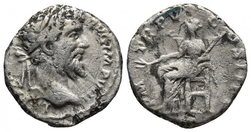 Septimius Severus 193-211 AD, AR denarius, Rome Mint, ca. 196-197 AD.
Laureate h...
