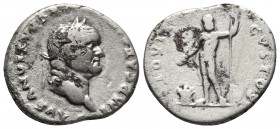 Vespasianus 69-79 AD, AR denarius, Rome Mint, 76 AD.
Laureate head of Vespasianus right
Jupiter standing left, sacrificing out of patera over altar an...