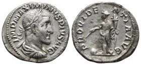 Maximinus I 235-238 AD, AR denarius, Rome Mint, ca. 235-236 AD.
Laureate, draped and cuirassed bust of Maximinus I, seen from behind, right
Providenti...