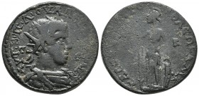 Cilicia, Tarsos, Valerianus I 253-260 AD, AE
Radiate, draped and cuirassed bust of Valerianus I right
Minerva standing left, holding spear and shield
...