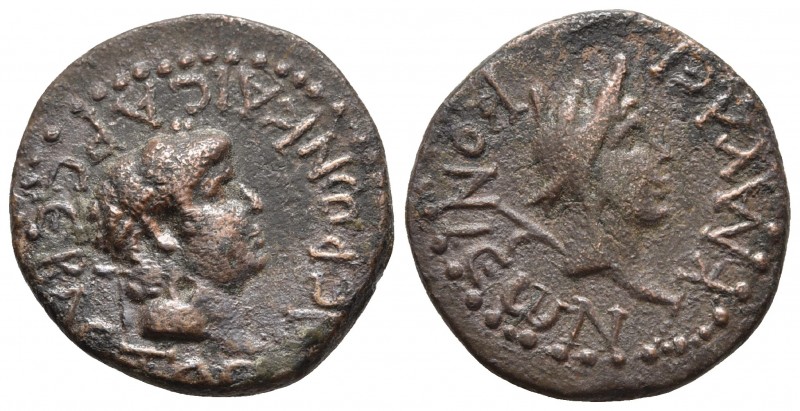 Galatia, Iconium, Nero 54-68 AD, AE
Laureate head of Nero right.
Head of Perseus...