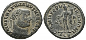 Galerius ca. 300-301 AD, Alexandria Mint, AE follis
Laureate head of Galerius right
Genius standing left, holding patera and cornucopia
RIC VI 33b
26....