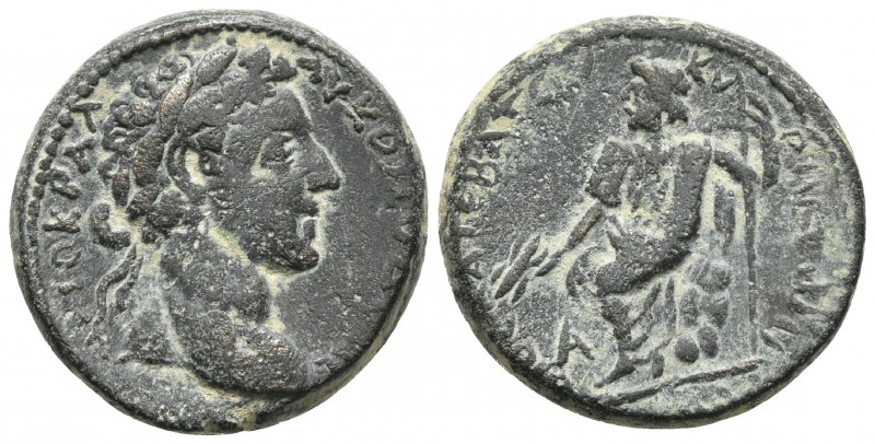 Syria, Cyrrhus, Commodus 177-192 AD, AE
Laureate head of Commodus right
Zeus sea...