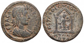 Lydia, Magnesia ad Sipylum, pseudo-autonomous issue ca. 238-244 AD, AE
Draped bust of Senate right
Within distyle temple statue of Cybele with patera ...