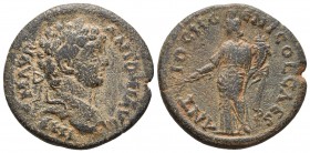 Pisidia, Antiochia, Caracalla ca. 198-217 AD, AE
Laureate head of Caracalla right
Genius standing left, holding cornucopia and branch
Krzyzanowska Pl ...