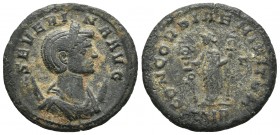 Severina, ca. 270-275 AD, Rome Mint, AE
Diademed and draped bust of Severina right, crescents on shoulders
Concordia standing left, holding two standa...