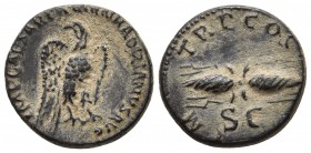 Rome, period of Hadrianus, ca. 121-122 AD, AE
Eagle standing right, head turned left
Winged thunderbolt
RIC II 625
17.1mm / 3.1g