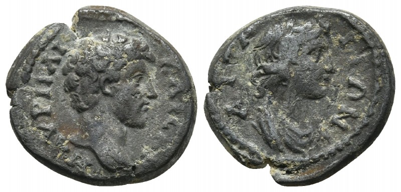 Mysia, Attaea, Marcus Aurelius as caesar ca.147-161 AD, AE
Bare head of youthful...