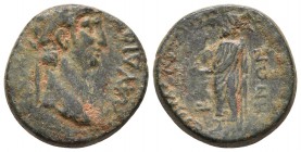 Phrygia, Cadi, Claudius ca. 50-54 AD, AE
Laureate head of Claudius right
Zeus standing left holding sceptre and eagle
RPC I 3063
17.9mm / 4.3g
