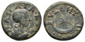 Thrace, Byzantion, Julia Mammae, ca.222-235 AD, AE
Draped bust of Julia Mammae right
Crescent and star
BMC 99
16.1mm / 2.9g