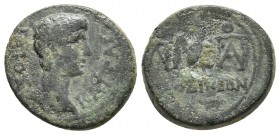 Phrygia, Laodicea ad Lycum, Gaius Caesar ca. 5 BC, AE
Bare head of Gaius Caesar right
Eagle standing between two monograms
RPC I 2899
15.3mm / 2.7g