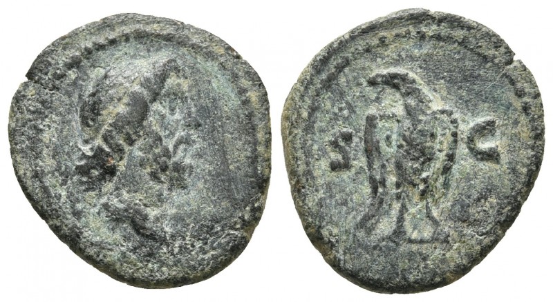 Rome, period of Domitianus-Antoninus Pius, ca. 81-161 AD, AE quadrans
Diademed h...