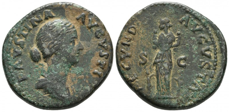 Faustina II 147-175 AD, ca. 157-161 AD, AE Sestertius, Rome Mint
Draped bust of ...