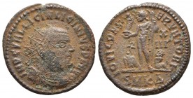 Licinius I, ca. 321-4 AD, AE Follis, Cyzicus Mint
Radiate, draped and cuirassed bust of Licinius I right
Jupiter standing left, holding Victory on glo...