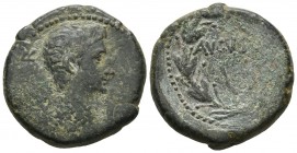 Augustus 27 BC - 14 AD, AE, uncertain mint in Asia Minor, ca. 25 BC.
Bare head of Augustus right
AVGVSTVS within laurel wreath
RIC I 486, RPC I 2235
2...