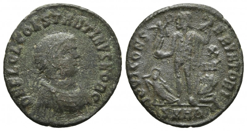Constantinus II, as caesar ca. 321-4 AD, AE Follis, Heraclea Mint
Laureate, drap...