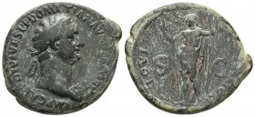 Domitianus 81-96 AD, AE As, Rome Mint, ca. 84 AD
Laureate head of Domitianus, with aegis
Jupiter standing left, holding thunderbolt and sceptre
RIC II...