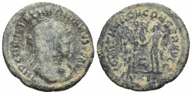 Maximianus, ca. 285-295 AD, AE Antonininian, Antioch Mint
Radiate and cuirassed bust of Maximianus right
Emperor holding globe and sceptre, receives V...