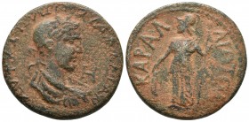 Cilicia, Karallia, Valerianus I or Gallienus 253-268 AD, AE 8 assaria
Laureate, draped and cuirassed bust of emperor right, in front mark of value H
A...