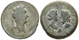 Cilicia, Irenopolis, Antoninus Pius 138-161 AD, AE
Laureate head of Antoninus Pius right
Two busts facing each other: to the left Hygieia, to the righ...
