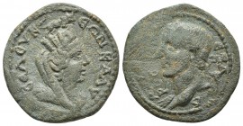 Cilicia, Seleuceia ad Calycadnum, Alexander Severus 222-235 AD, AE
Laureate bust of Alexander Severus left
Turreted, veiled and draped bust of Tyche r...