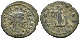Claudius II, 268-270 AD, AE Antonininian, Antioch Mint
Radiate and cuirassed bust of Claudius II, seen from behind, right
Minerva standing right, hold...