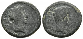 Phrygia, Midaeum, Augustus 27 BC - 14 AD, AE
Bare head of Augustus right, lituus before
Bare head of Caius Caesar (?) right
RPC I 3229
20.3mm / 5.15g