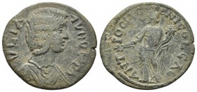 Pisidia, Antiochia, Julia Domna ca. 193-217 AD, AE
Draped bust of Julia Domna right
Genius standing left, holding cornucopia and branch
Krzyzanowska P...
