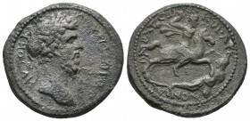 Lycaonia, Barata, Lucius Verus ca. 166-169 AD, AE
Laureate head of Lucius Verus right
Emperor on horseback right, spearing fallen Parthian warrior
BMC...