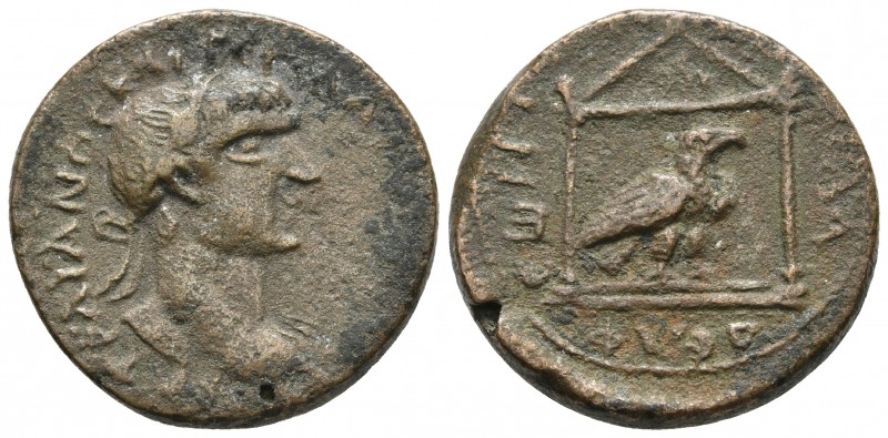 Cilicia, Philadelphia, Traianus 98--117 AD, AE
Laureate head of Traianus right, ...