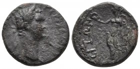 Lydia, Nacrasa, Domitianus 81-96 AD, AE
Laureate head of Domitianus right
Nike standing left, holding wreath and palm
RPC II 932
18.7mm / 4.25g