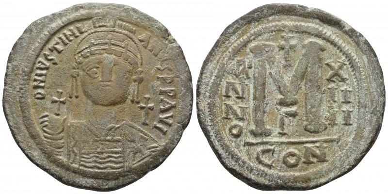 Justinian I 527-565 AD, AE follis, Constantinople Mint, 540/541 AD
DNIVSTINI-ANV...