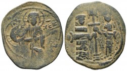Constantine X 1059-1067 AD, AE follis, Constantinople Mint, 1059/1067 AD
...N-..., Christ standing facing on footstool, wearing nimbus cruciger, palli...